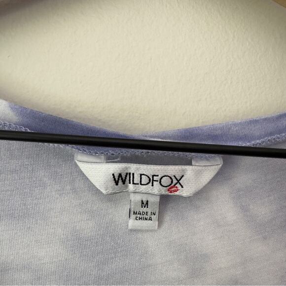 Wildfox Short Sleeve V-Neck Tee Cloud Sky Tie Dye Print  T-Shirt EUC Size Medium - Picture 6 of 7